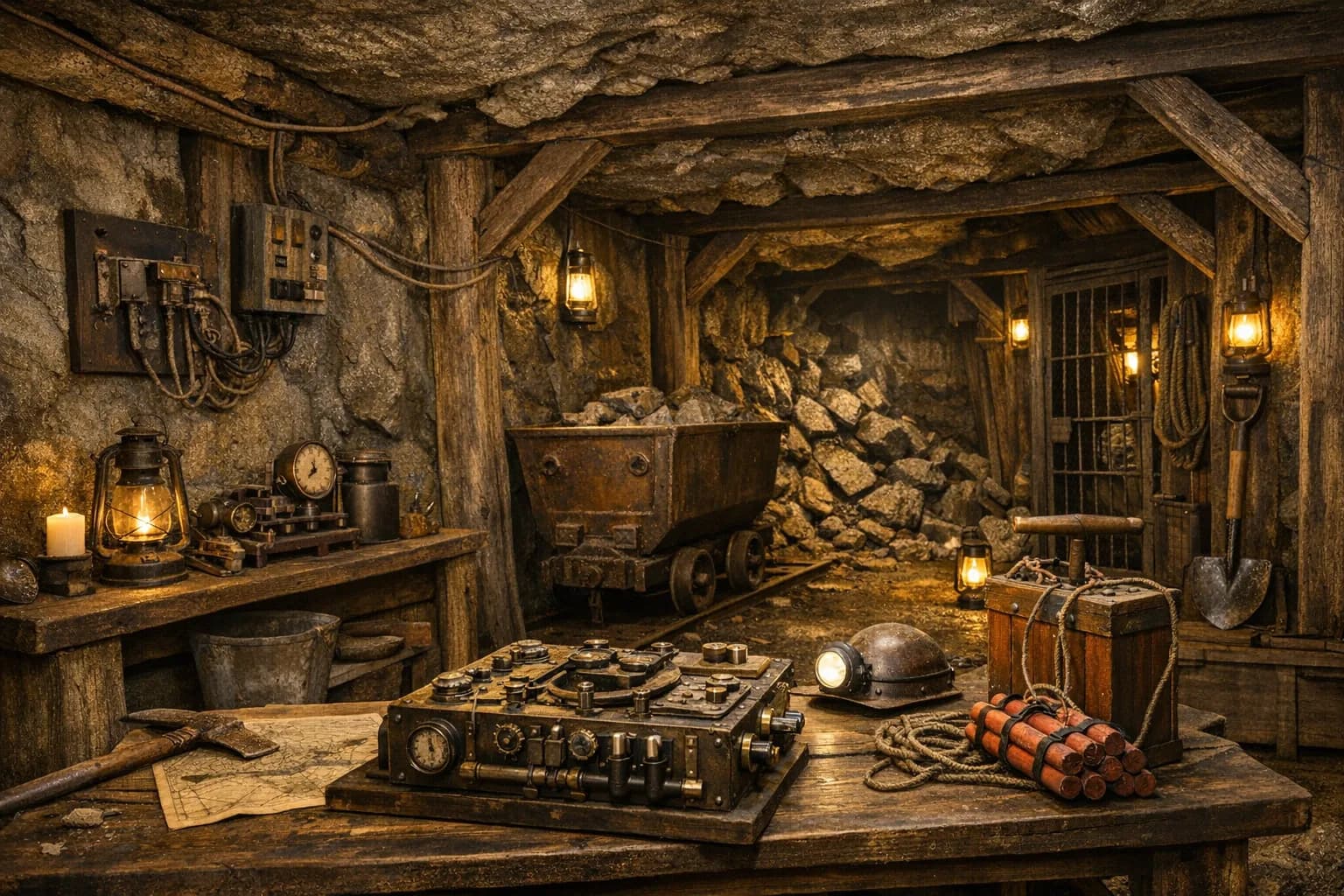 Verschüttet im Bergwerk